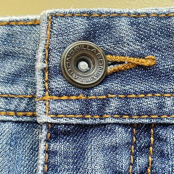 Billabong Shorts 5 Blue Denim Jean Studs Distressed - Picture 4 of 10